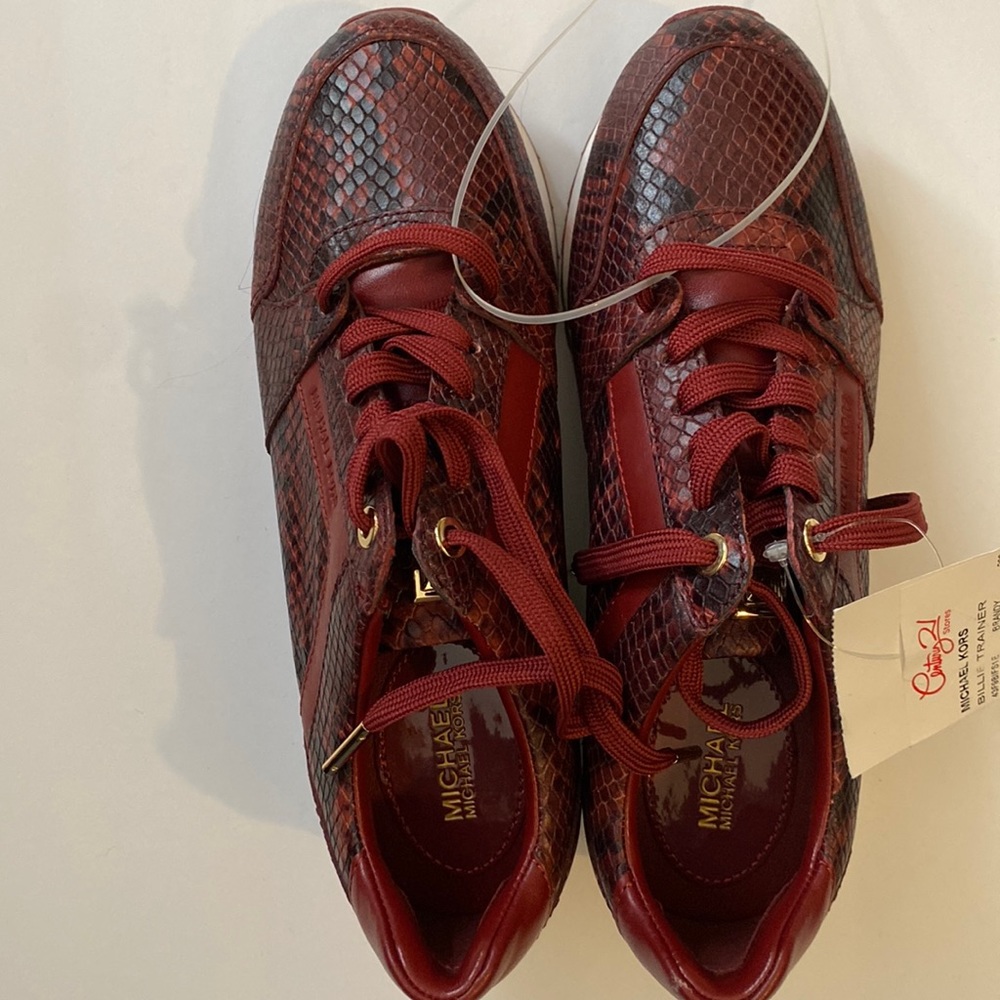 Michael kors snakeskin billy trainer sneakers 6.5 NWT - Picture 2 of 6